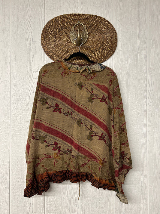 Crepe Sari Ruffle Daisy Blouse 0226 093