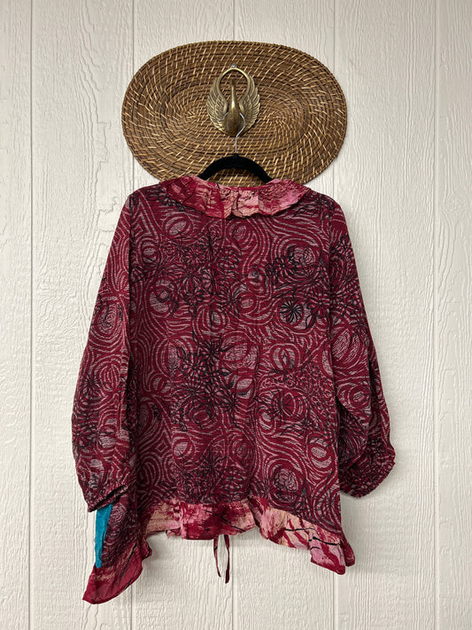 Crepe Sari Ruffle Daisy Blouse 0226 032