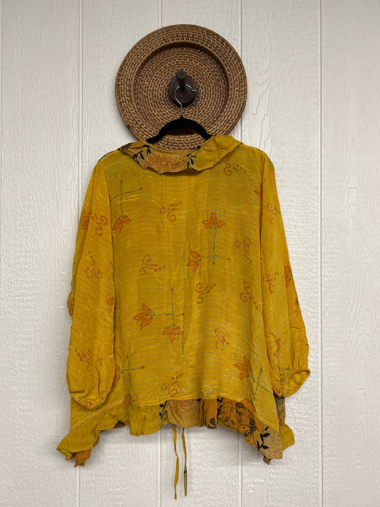 Crepe Sari Ruffle Daisy Blouse 0226 168