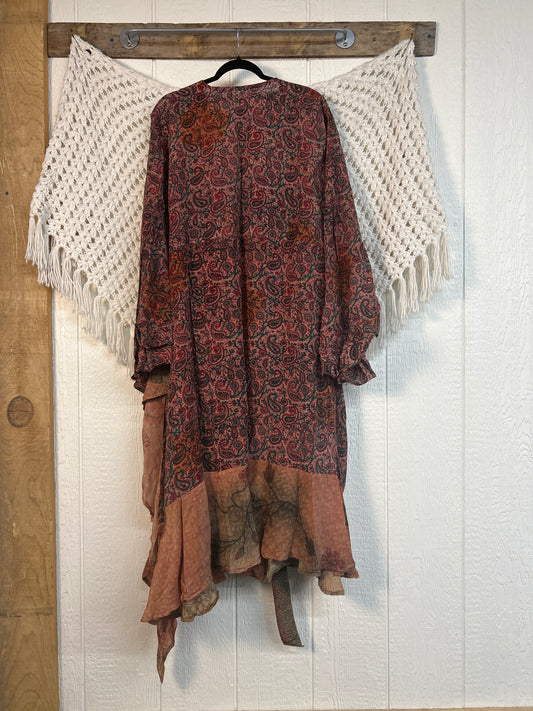 Crepe Sari Flourish Wrap Dress 0426 219