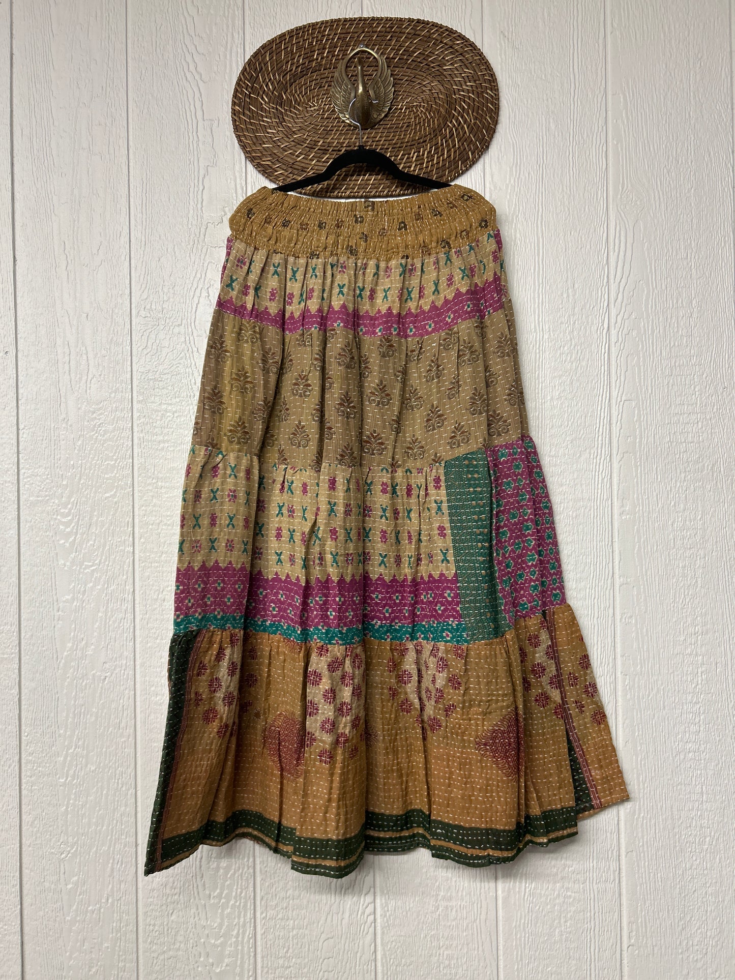 Pareo Kantha Lotus Maxi Skirt 0826 173