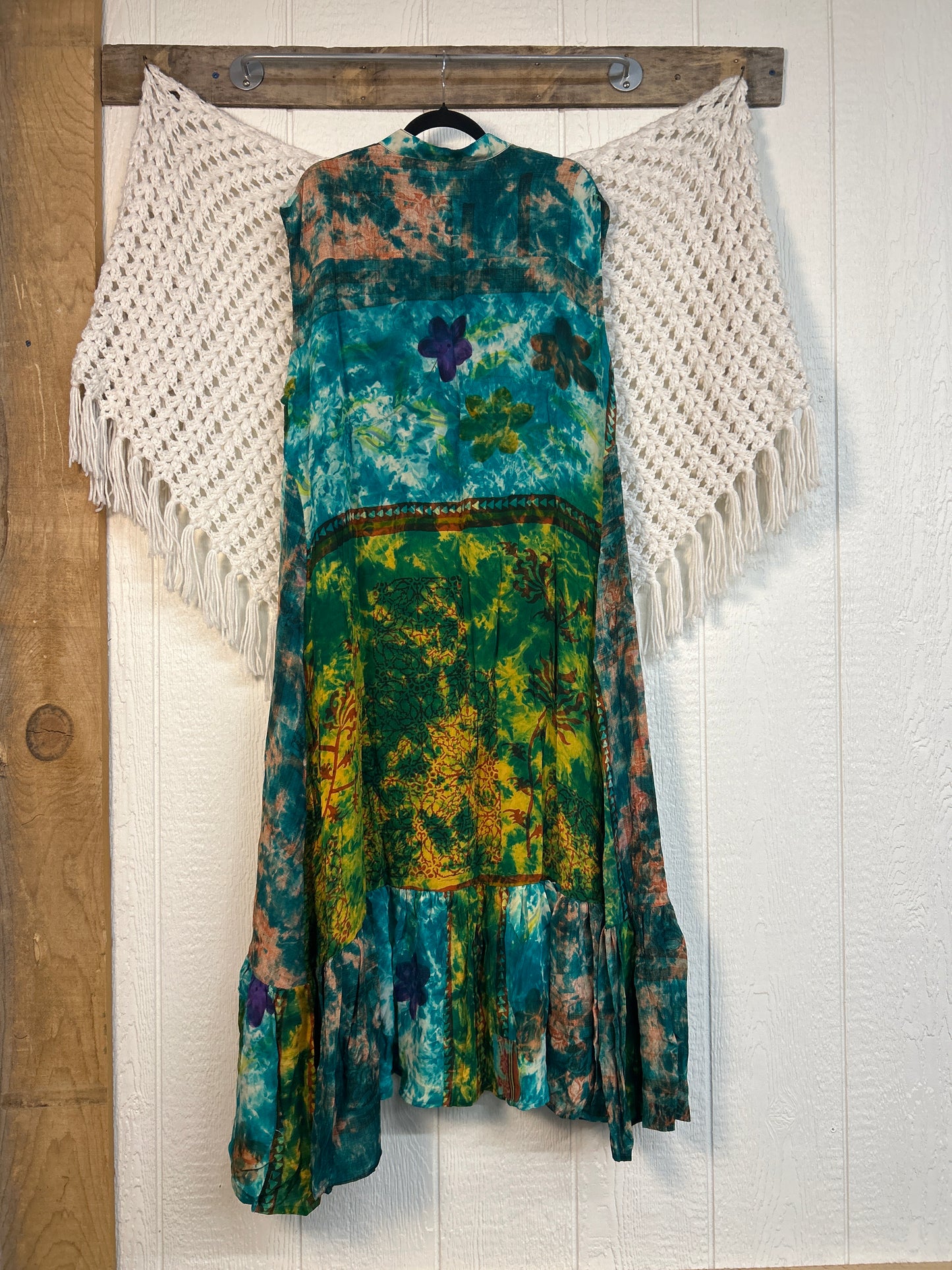 Crepe Sari Summer Dahlia Duster 0726 209