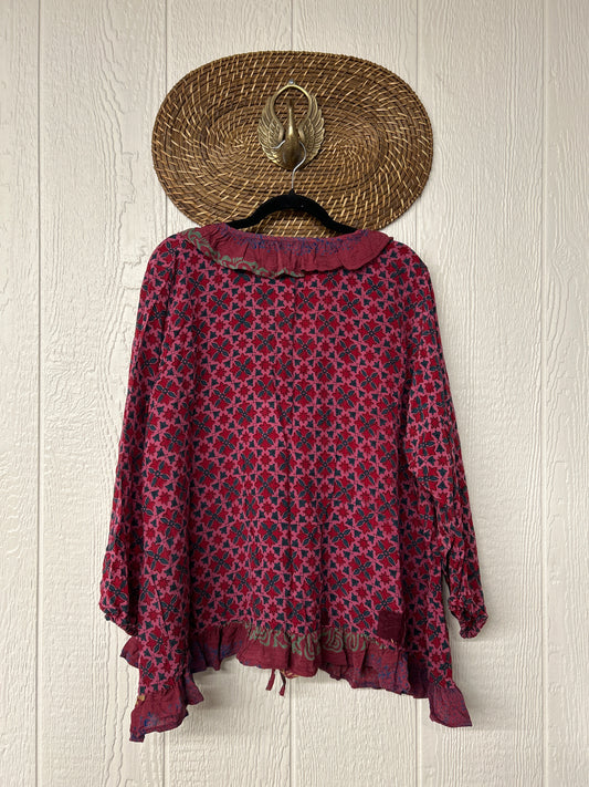 Crepe Sari Ruffle Daisy Blouse 0226 075