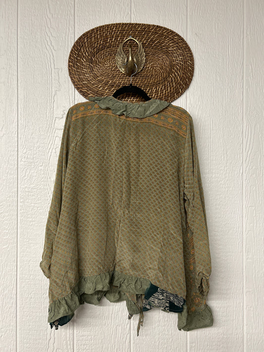 Crepe Sari Ruffle Daisy Blouse 0226 086