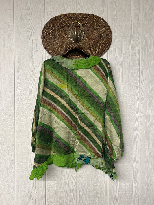 Crepe Sari Ruffle Daisy Blouse 0226 181