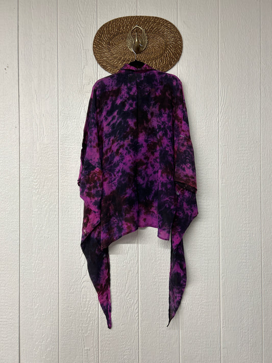 RETAIL Crepe Sari Summer Nirvana Button Down 0626 042