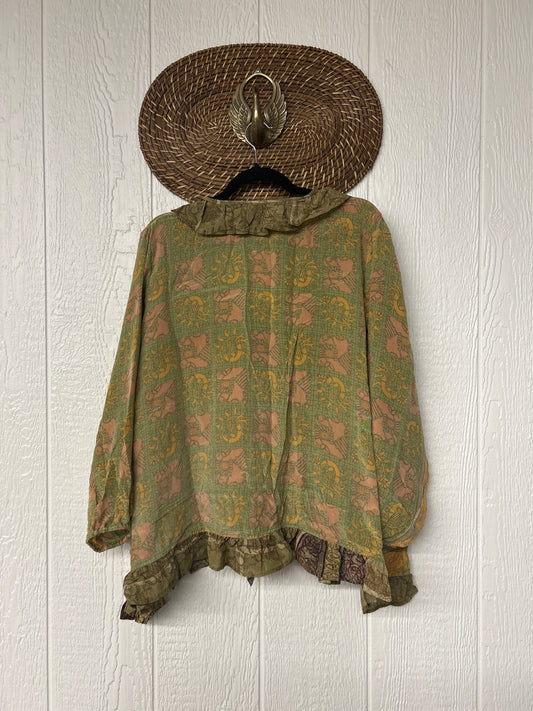 Crepe Sari Ruffle Daisy Blouse 0226 222