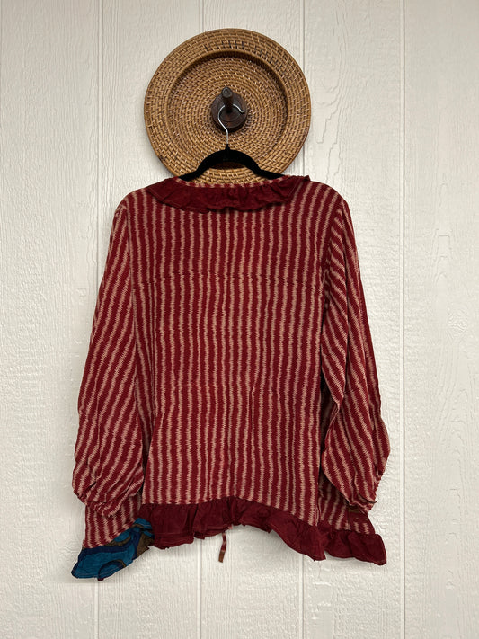 Crepe Sari Ruffle Daisy Blouse 0226 153