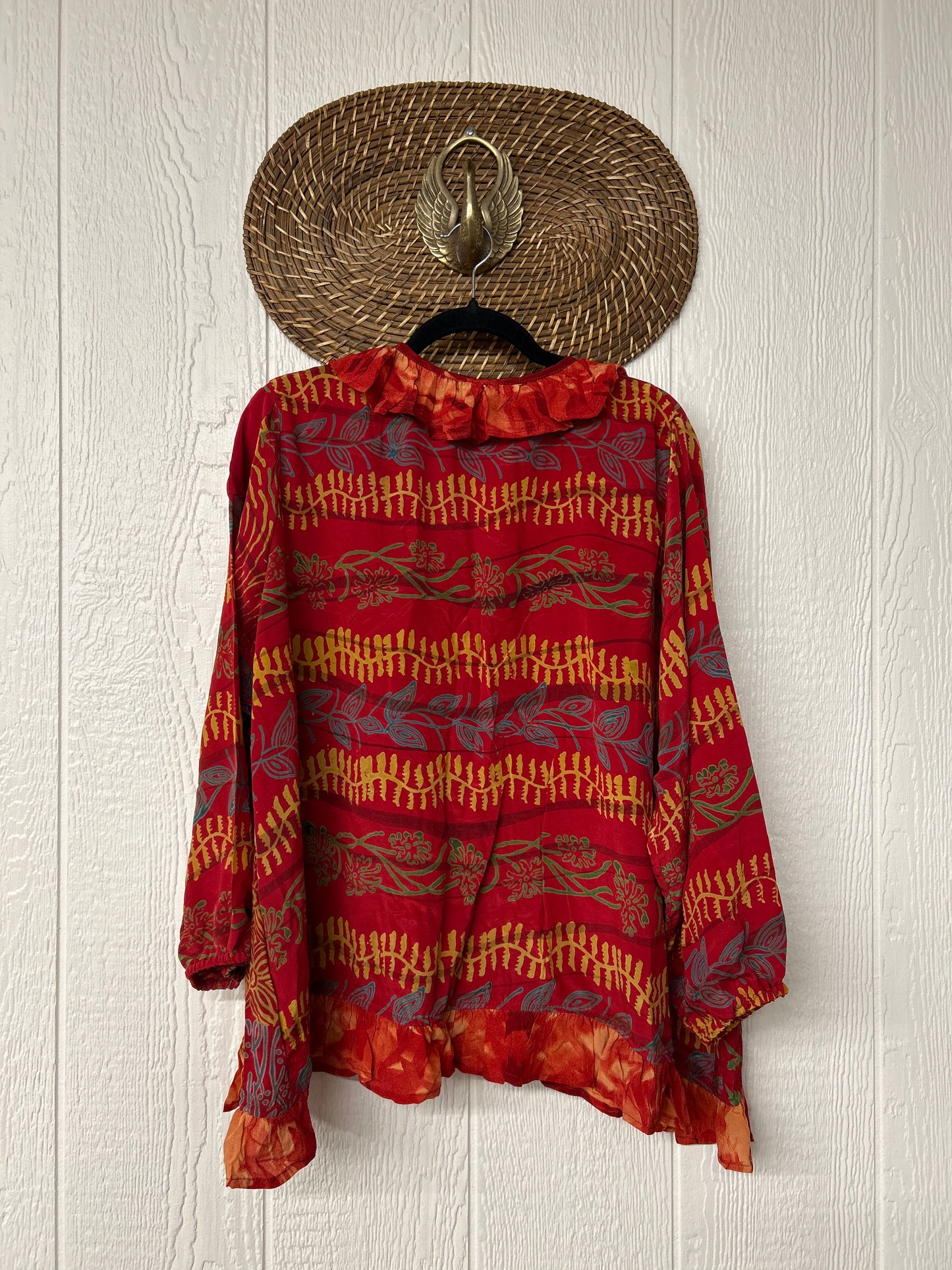 Crepe Sari Ruffle Daisy Blouse 0226 101