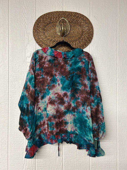 Crepe Sari Ruffle Daisy Blouse 0226 031