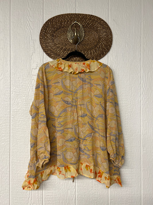 Crepe Sari Ruffle Daisy Blouse 0226 060