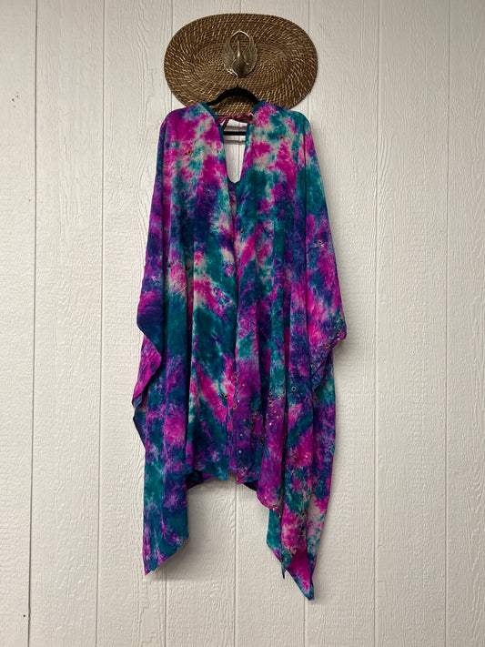 Crepe Sari Orchid Kimono 0626 006