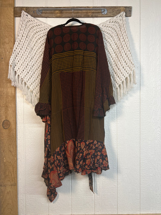 Crepe Sari Flourish Wrap Dress 0426 203