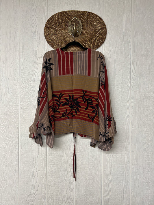 Crepe Sari Bell Sleeve Butterfly Top 0326 278