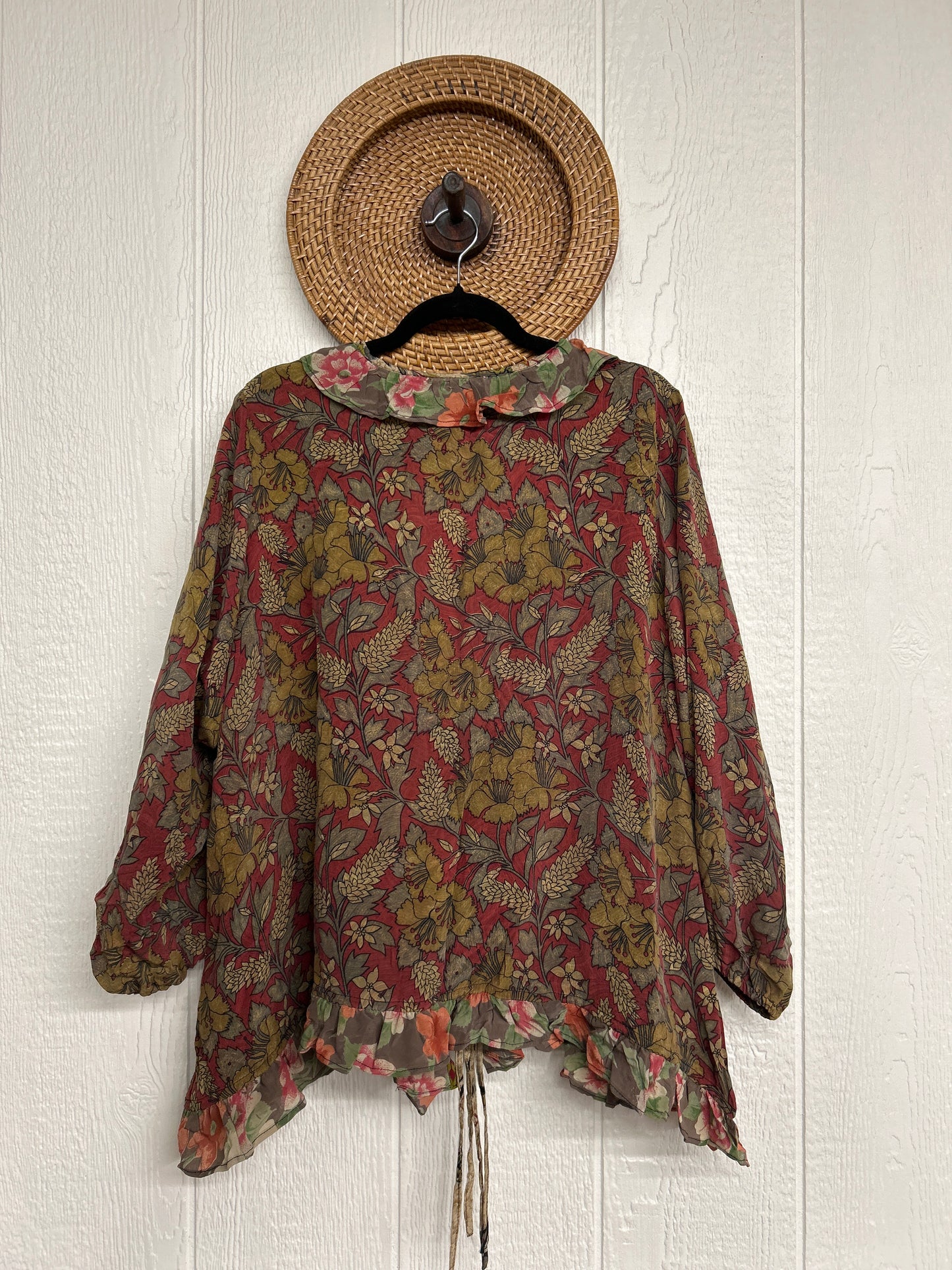 Crepe Sari Ruffle Daisy Blouse 0226 107