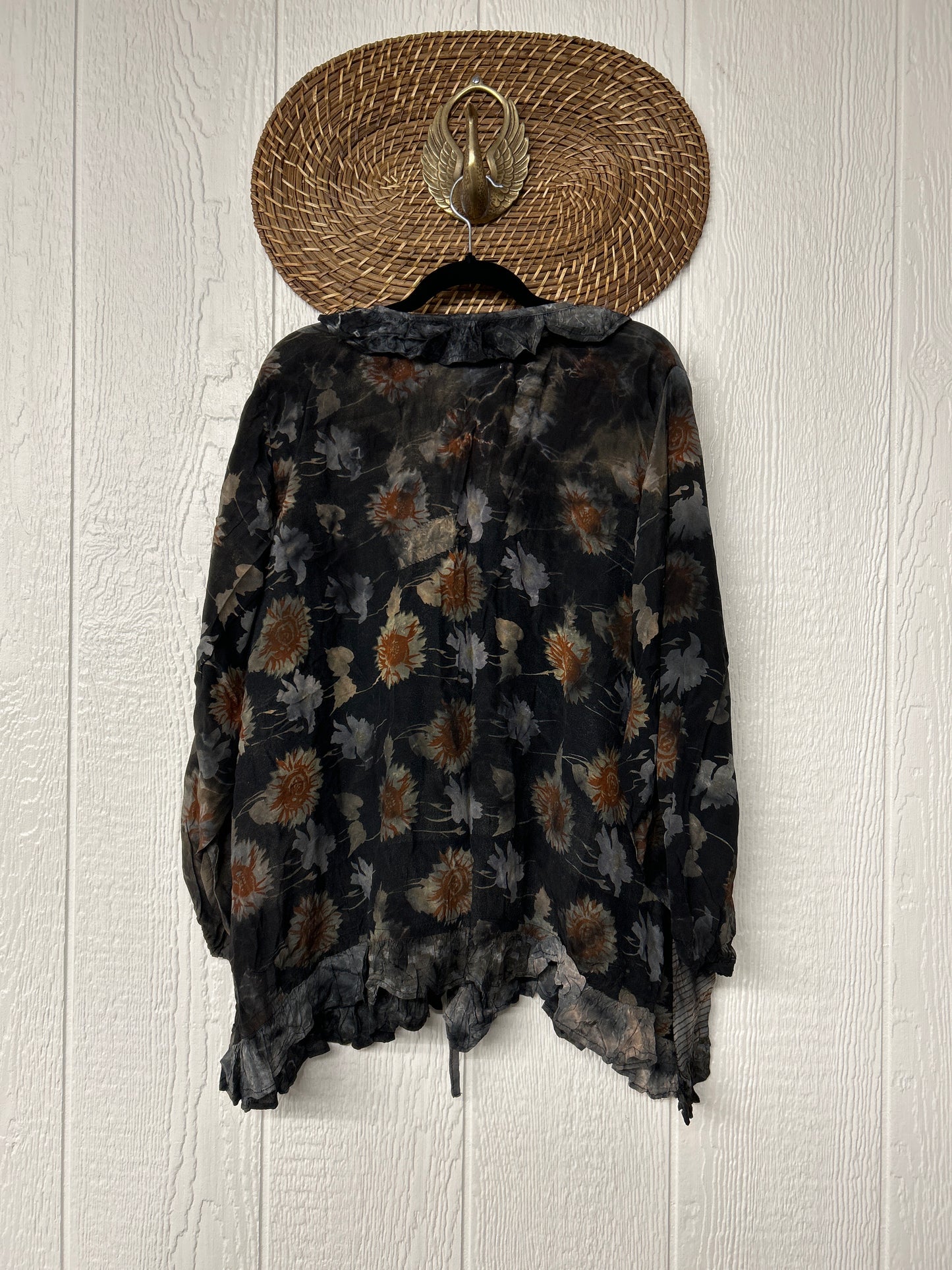 Crepe Sari Ruffle Daisy Blouse 0526 009