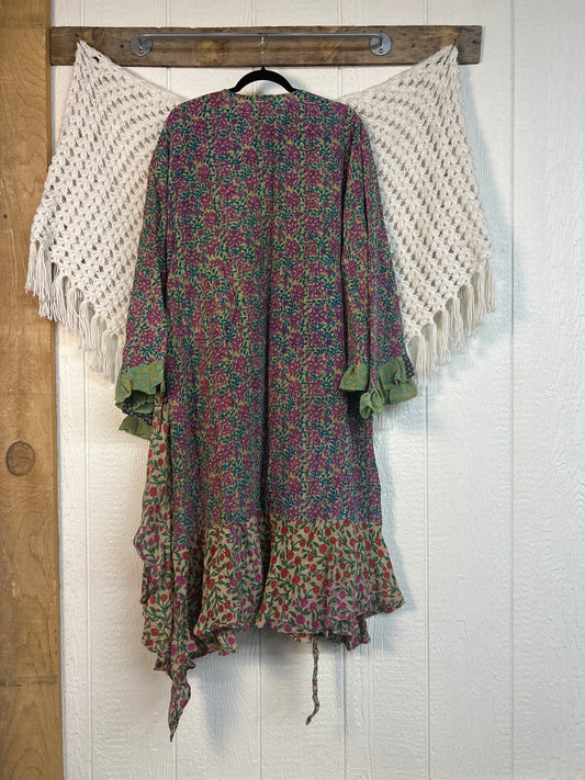 Crepe Sari Flourish Wrap Dress 0426 006