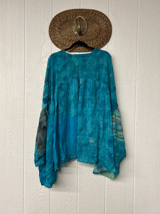 Crepe Sari Bell Sleeve Gold Dust Crop 0826 249