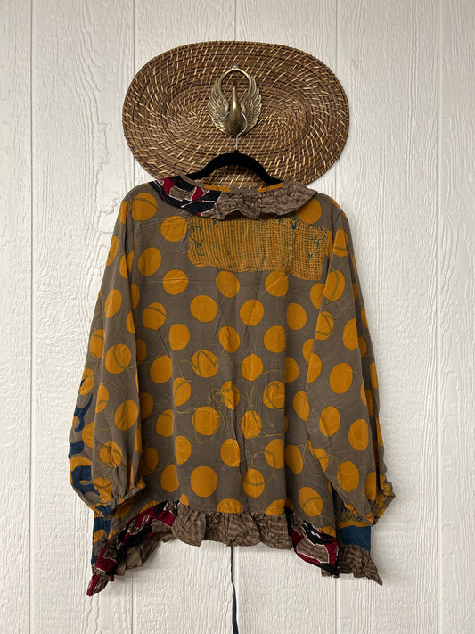 Crepe Sari Ruffle Daisy Blouse 0226 050