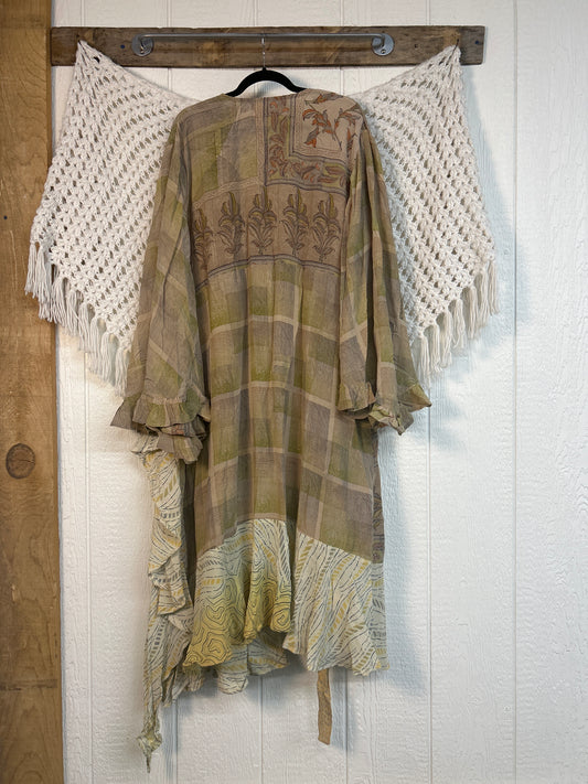 Crepe Sari Flourish Wrap Dress 0426 016