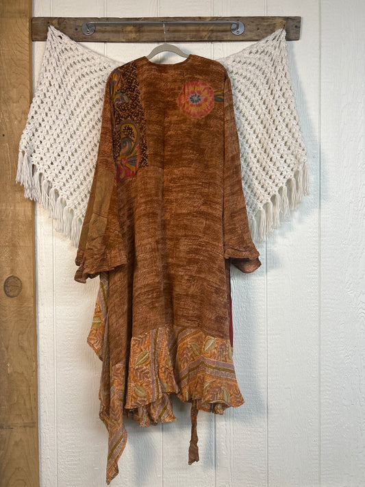 Crepe Sari Flourish Wrap Dress 0426 011