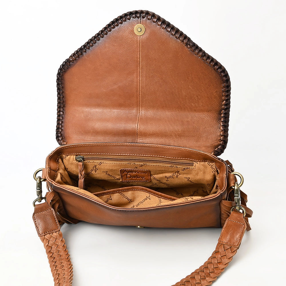 Foldover Leather Fringe Bag - Cow 0426 001