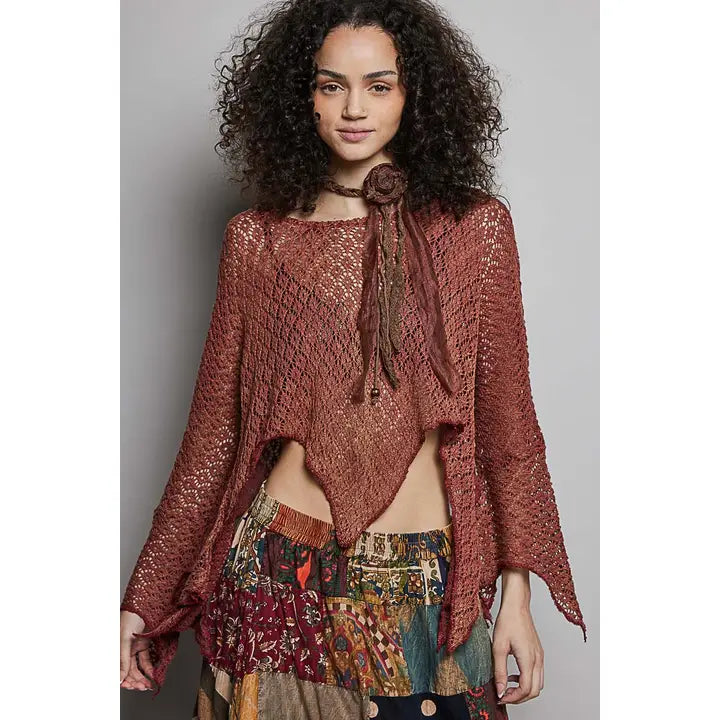 Crochet Raw Edge Top Brick