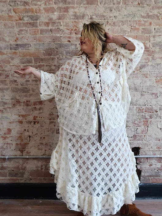Crochet Free To Be Tunic - Cream