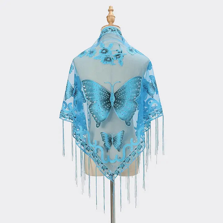 Butterfly Shawl Dark Blue