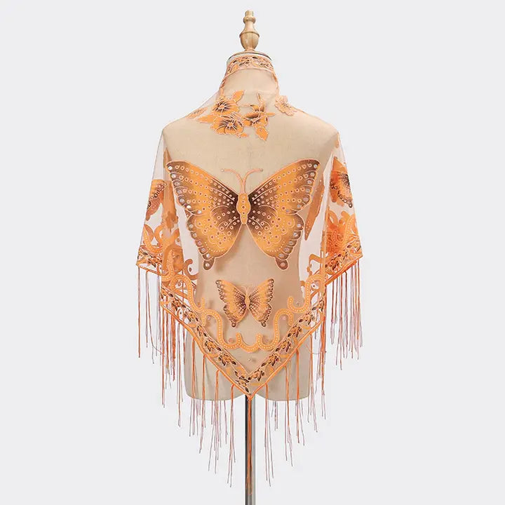 Butterfly Shawl Orange