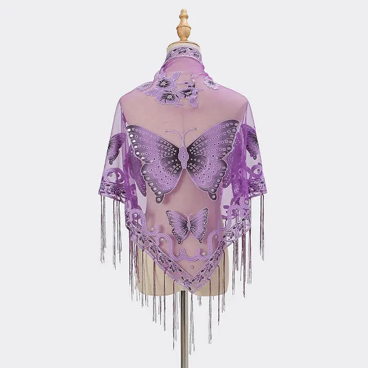 Butterfly Shawl Purple
