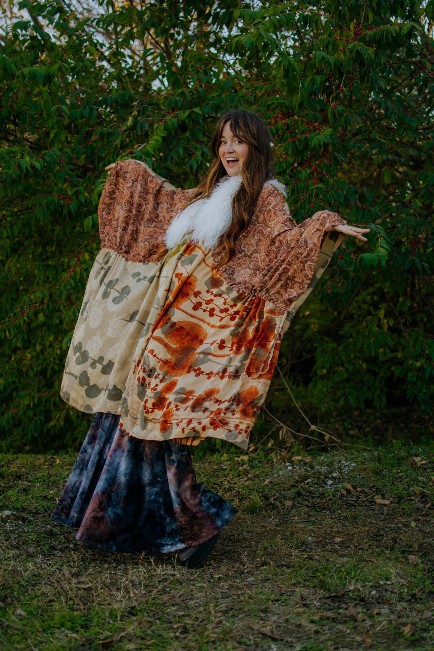 Tie Dye Ultra Stretch Velvet Extreme Bells - Dusk - Kantha Bae