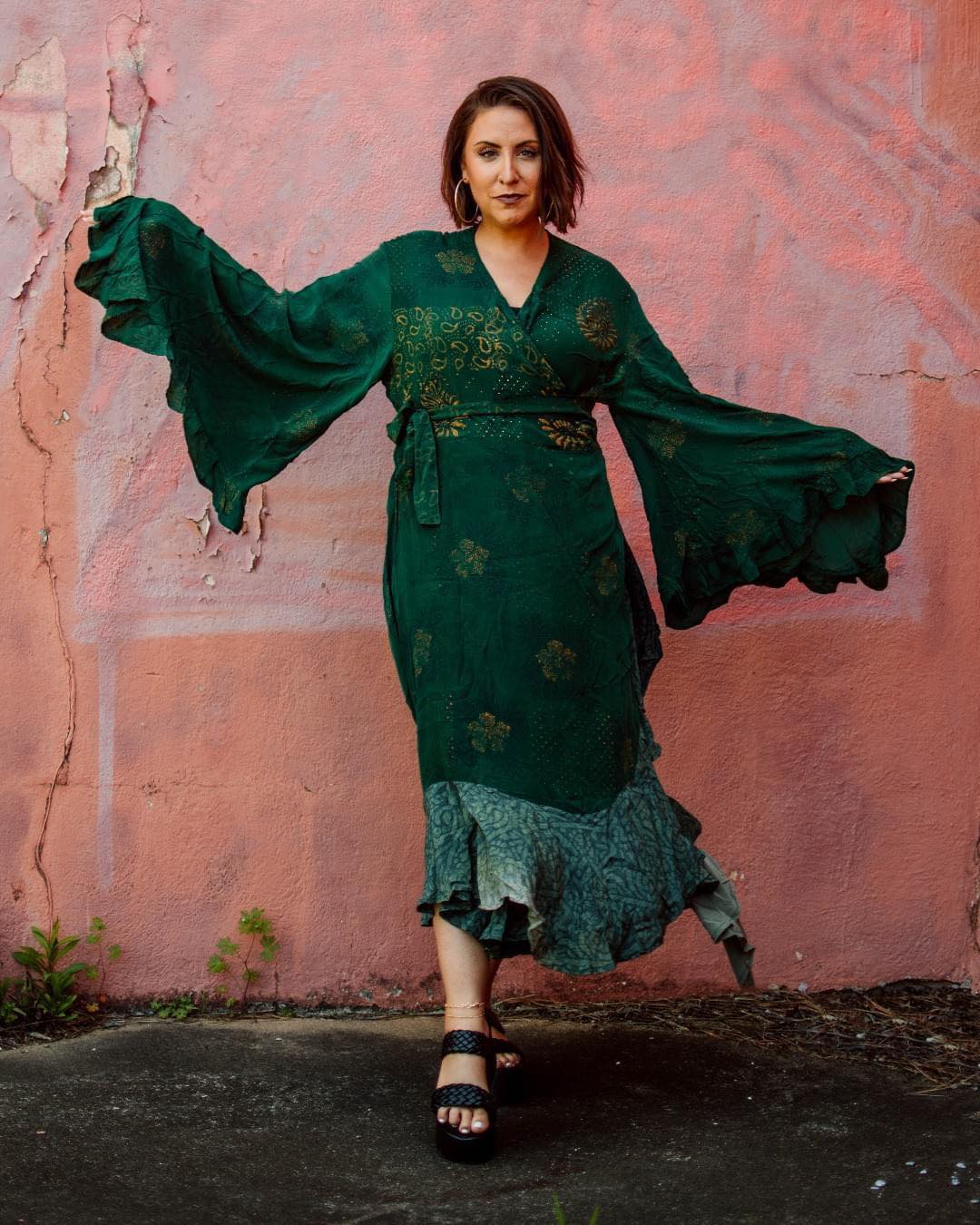 bohemian bae dresses Sage Green Goddess Dress * Boho Dance Belted * Prom Bohemian Light Cotton Maxi Bridesmaid