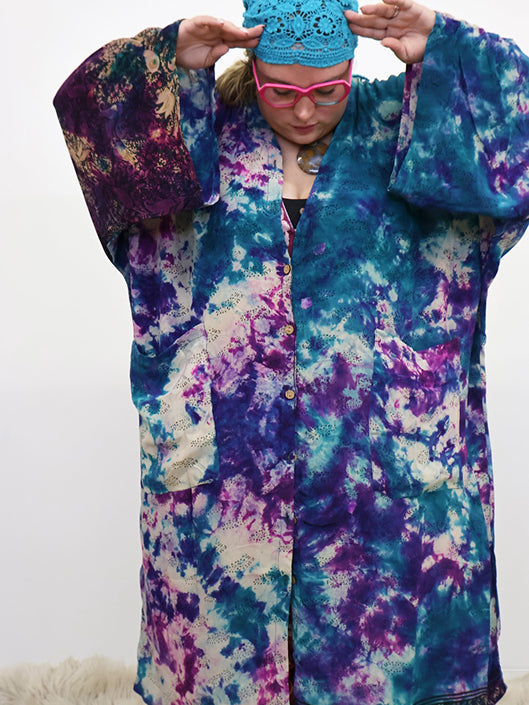 Crepe Sari Gaia Duster Dress