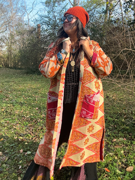 Fine Kantha Rising Sun Coat