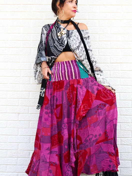 Crepe Sari Inner Peace Wrap Skirt