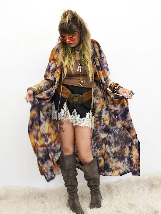 Crepe Sari Summer Woodstock Duster