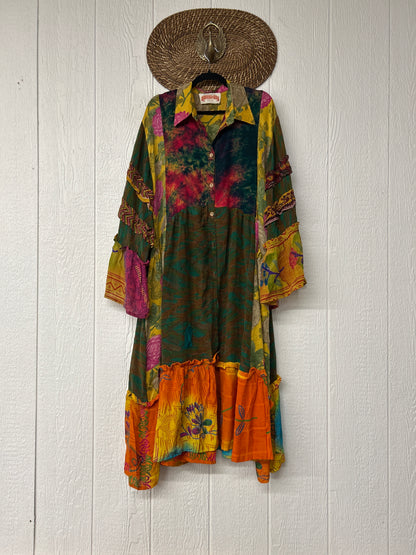 Crepe Sari Rhiannon Duster Dress L0726 001