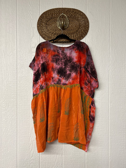 Crepe Sari Daydreamer Button Down Mini  0426 252
