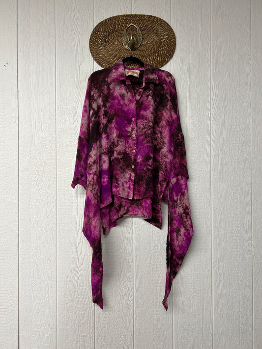 Crepe Sari Summer Nirvana Button Down 0626 054