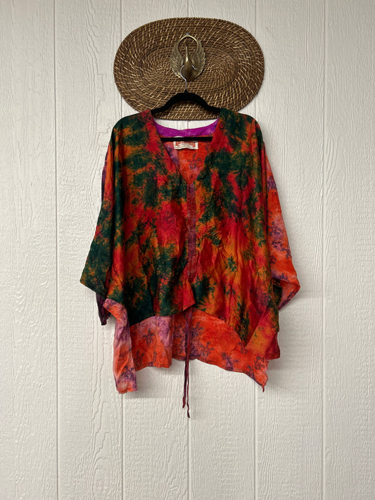 Crepe Sari Hi Lo Butterfly Top 0726 222