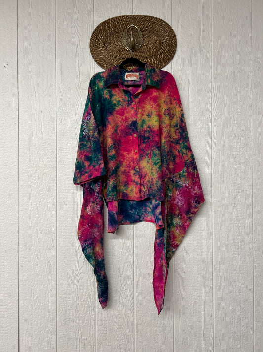 Crepe Sari Summer Nirvana Button Down 0626 020