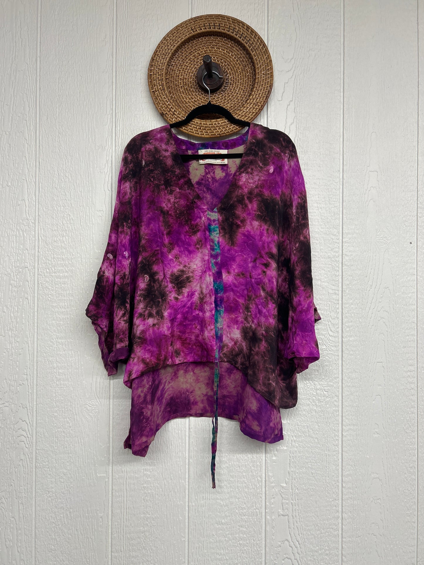 Crepe Sari Hi Lo Butterfly Top 0726 012
