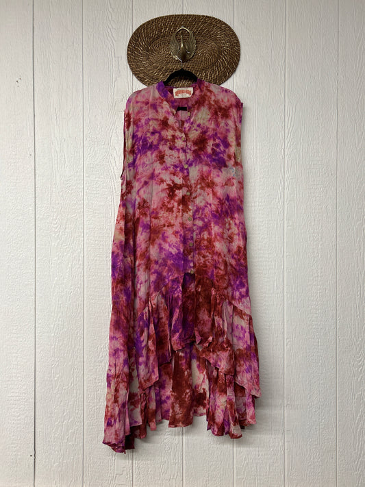 Crepe Sari Summer Dahlia Duster 0726 051