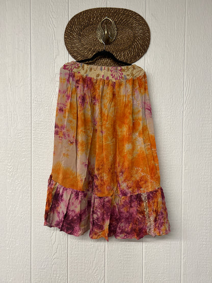 Crepe Sari Dahlia Skirt 1026 007
