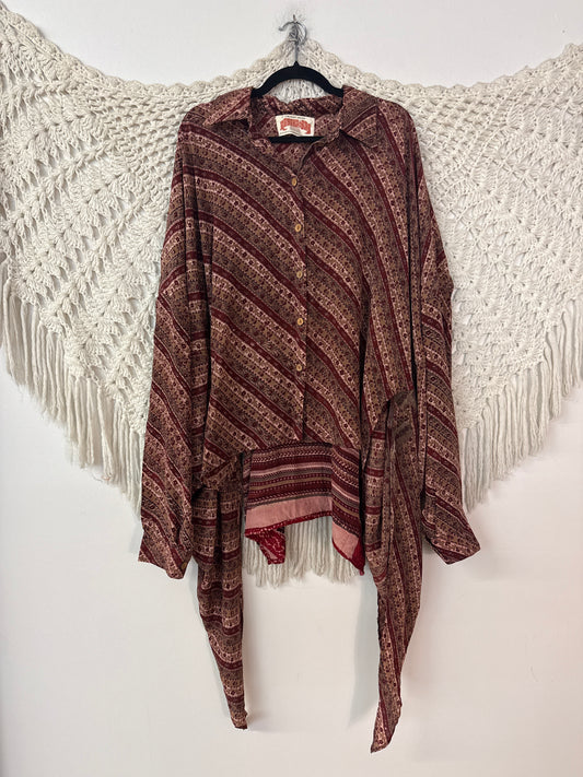Crepe Sari Nirvana Button-Down L0626 002