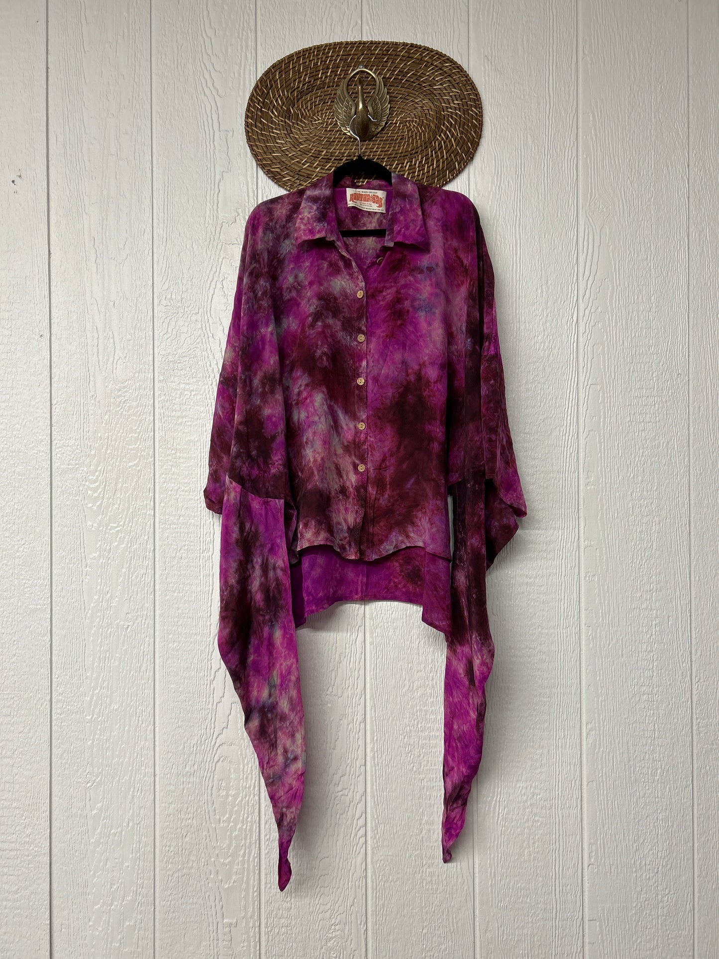 RETAIL Crepe Sari Summer Nirvana Button Down 0626 091