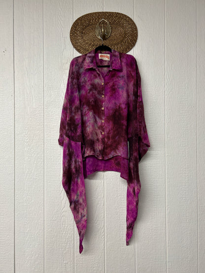 RETAIL Crepe Sari Summer Nirvana Button Down 0626 091