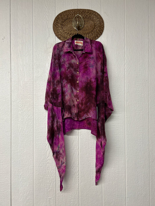 RETAIL Crepe Sari Summer Nirvana Button Down 0626 091