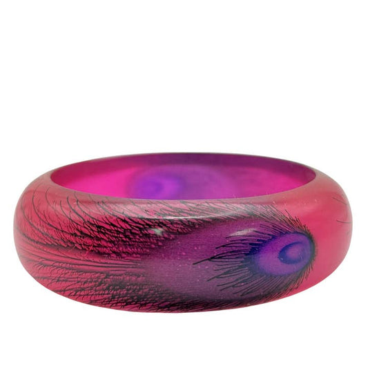Pink Resin Peacock Bangle